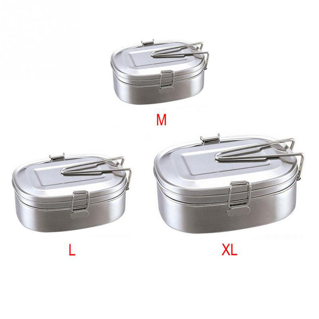 Stainless Steel Food Container Salads Bento Lunch Box Double outsize