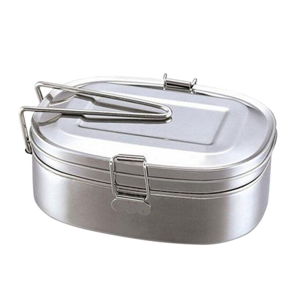 Stainless Steel Food Container Salads Bento Lunch Box Double outsize