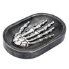 Resin Hand Skeleton Bath Shower Soap Tray Dish Storage Holder Plate Black