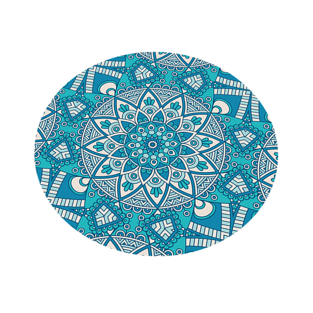 Digital Printing Tablecloth Table Cover 140x140cm 11.Bohemian blue rhombus