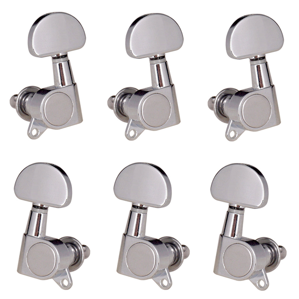 Guitar Sealed Tuning Pegs Semicircle Machine Head Tuners Replacement Silver