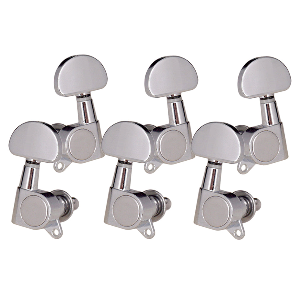 Guitar Sealed Tuning Pegs Semicircle Machine Head Tuners Replacement Silver