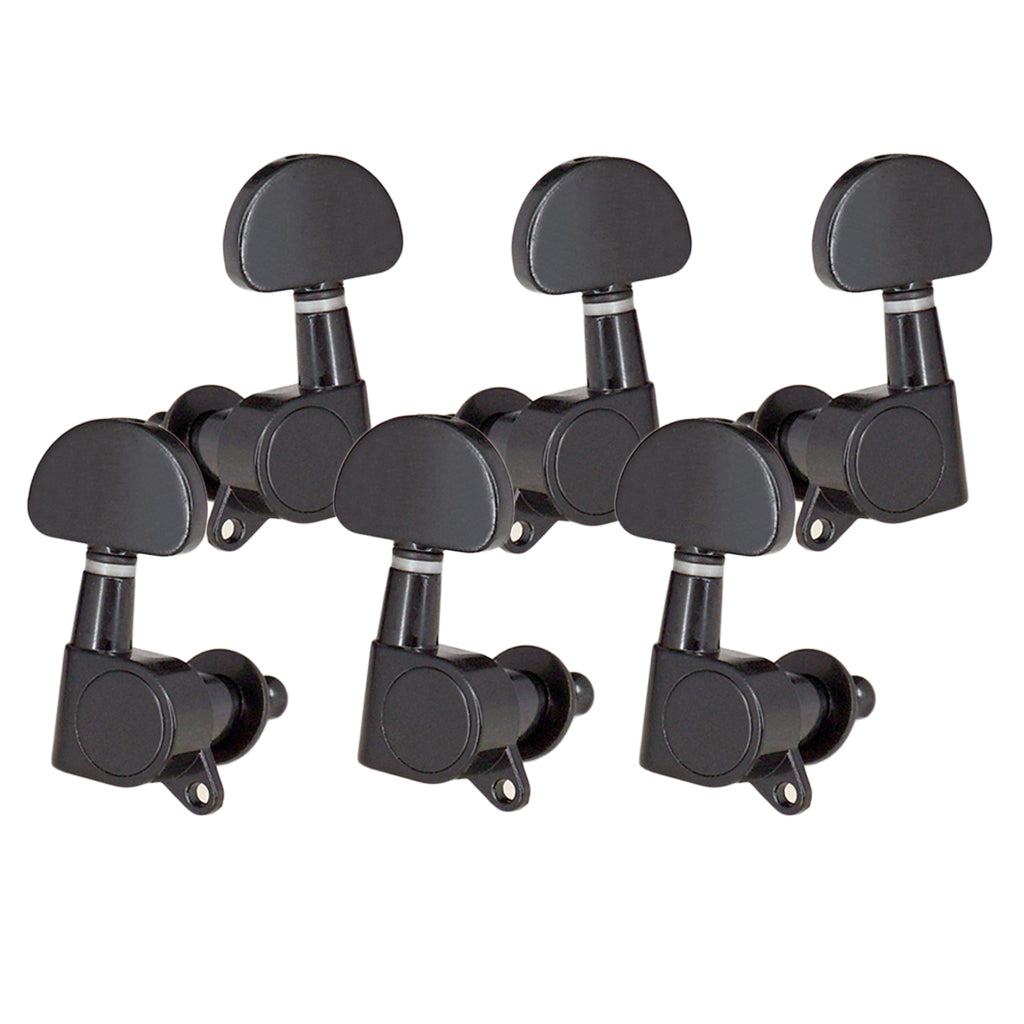 Guitar Sealed Tuning Pegs Semicircle Machine Head Tuners Replacement Black