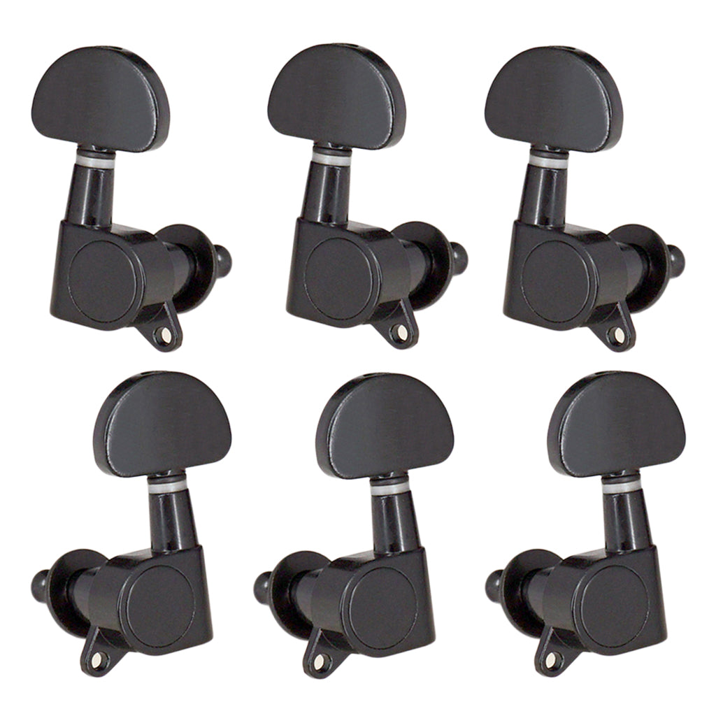 Guitar Sealed Tuning Pegs Semicircle Machine Head Tuners Replacement Black