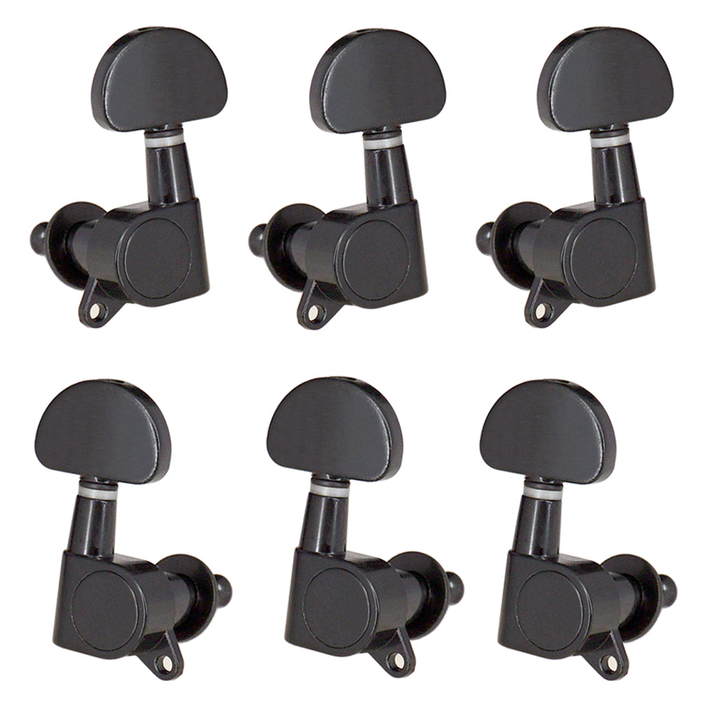 Guitar Sealed Tuning Pegs Semicircle Machine Head Tuners Replacement Black