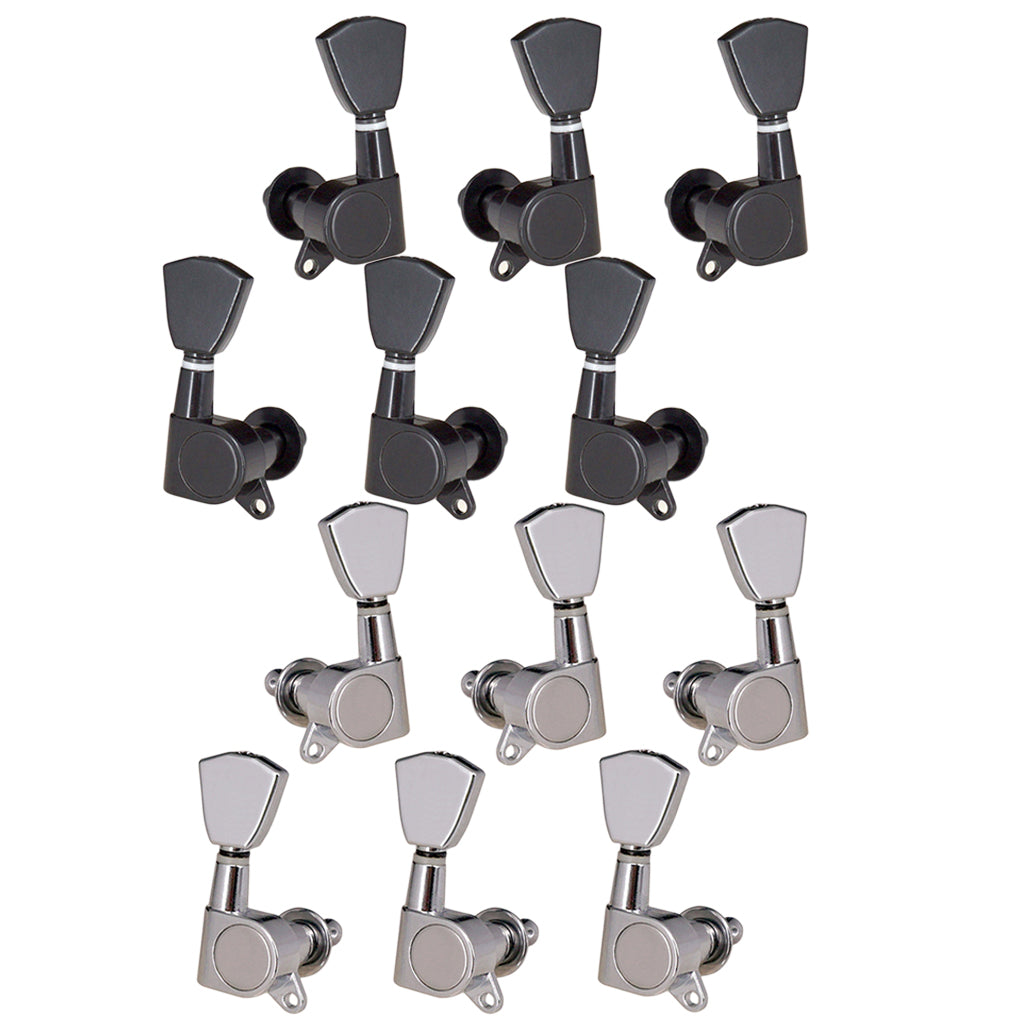 Guitar String Locking Tuning Pegs Machine Head Tuners 3L3R Replacement Black