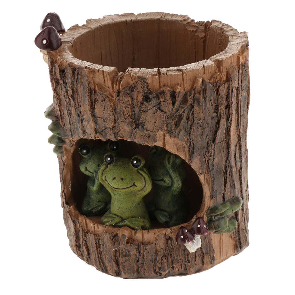 Resin Flowerpot Creative Succulent Planter Home Decoration Three green frogs