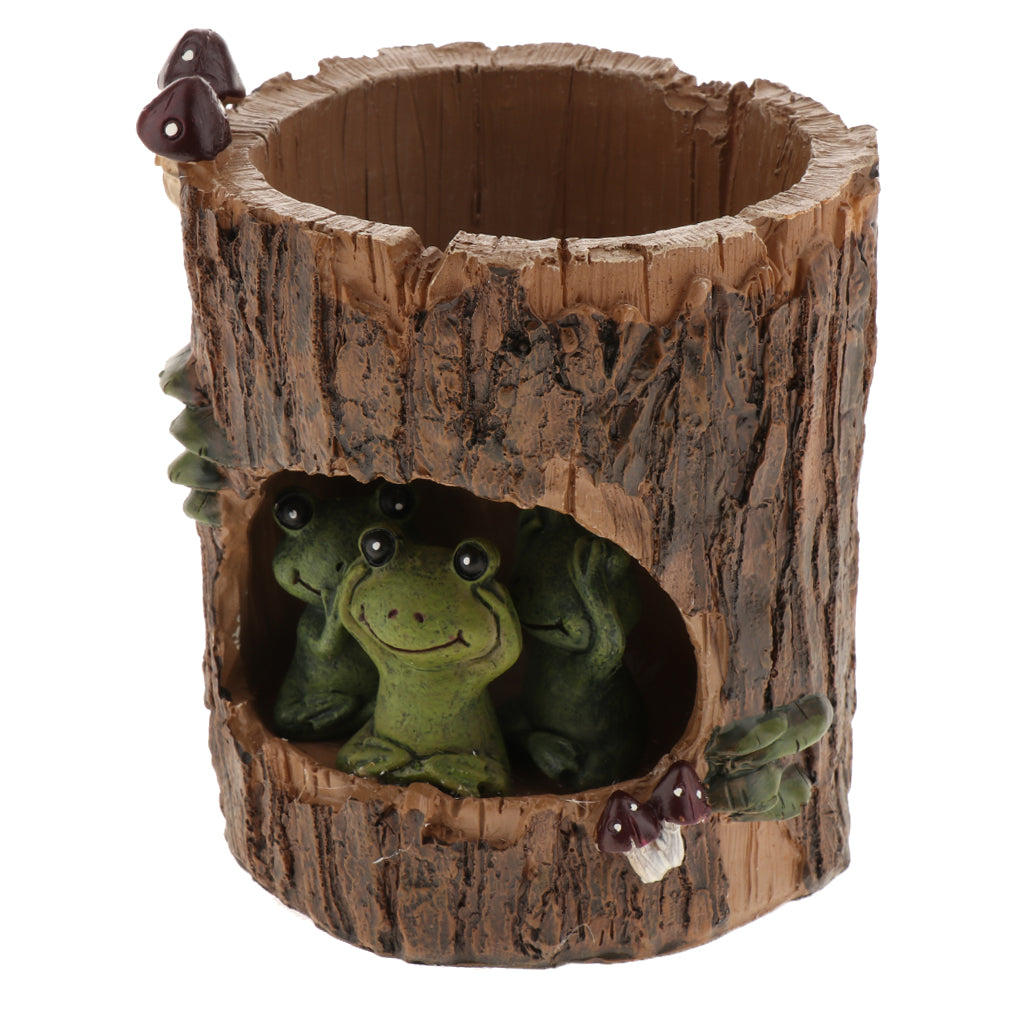 Resin Flowerpot Creative Succulent Planter Home Decoration Three green frogs