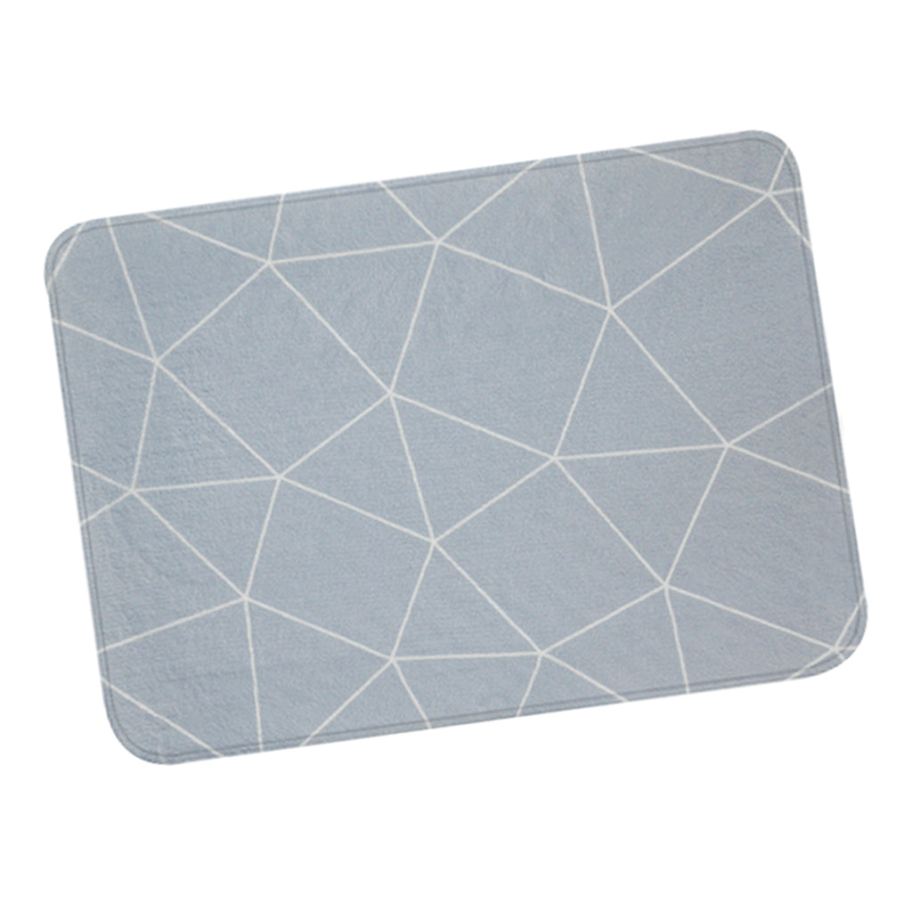 Korean Floor Mat Rug Bathroom Non-Slip Carpet - Grey Background Grid 50x80cm