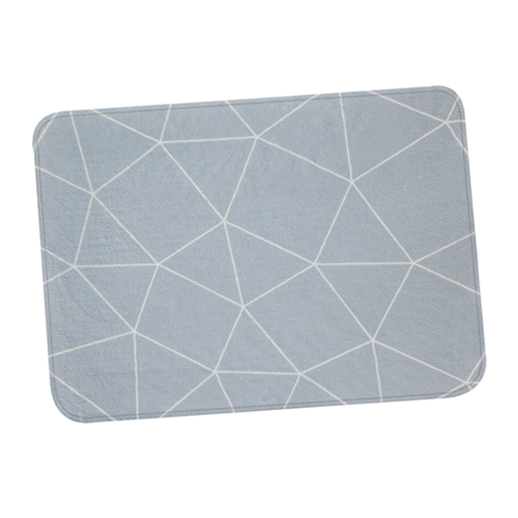 Korean Floor Mat Rug Bathroom Non-Slip Carpet - Grey Background Grid 50x80cm