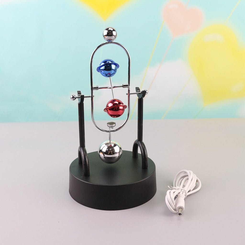 Revolving Electronic Perpetual Motion Desk Toy Home Tabletop Decoration A004