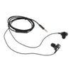 Double Speaker 1.2M Wired 3.5MM Earphone Earbuds HiFi Stereo Headset Black