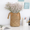 Natural Grass Woven Rattan Wicker Basket Garden Flower Pot Holder Yellow S