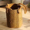 Natural Grass Woven Rattan Wicker Basket Garden Flower Pot Holder Yellow S