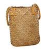 Natural Grass Woven Rattan Wicker Basket Garden Flower Pot Holder Yellow S