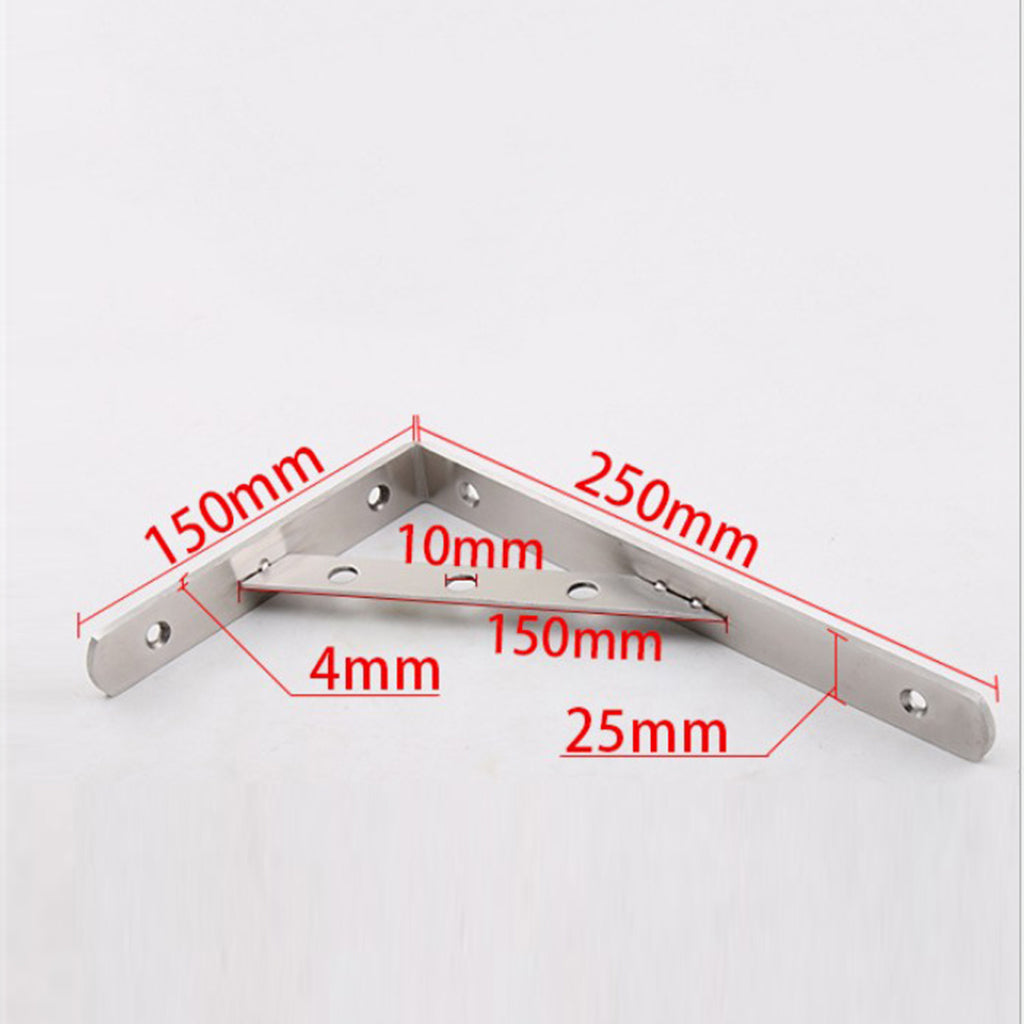 2-Piece Stainless Steel L Shaped Wall Shelf Bracket Rack Support 10 inch