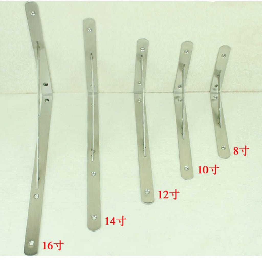 2-Piece Stainless Steel L Shaped Wall Shelf Bracket Rack Support 10 inch