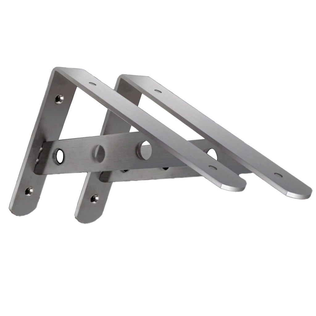 2-Piece Stainless Steel L Shaped Wall Shelf Bracket Rack Support 10 inch