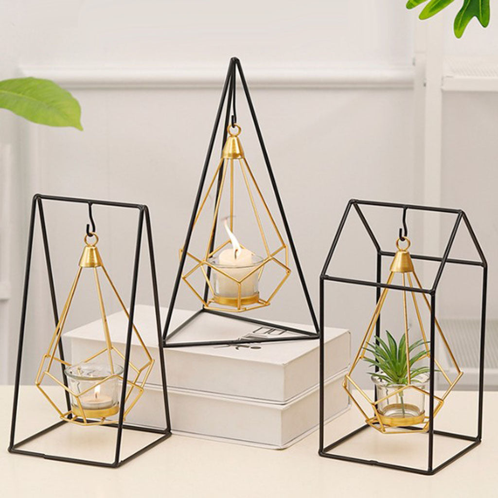 Nordic Style Geometric Candle Tealight Holder Home Decoration Triangle Shape