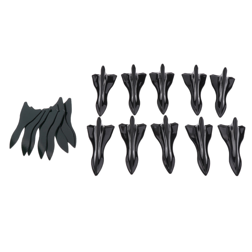 10 Pieces Car Roof Air Vortex Generator Shark Fin Decorative Black