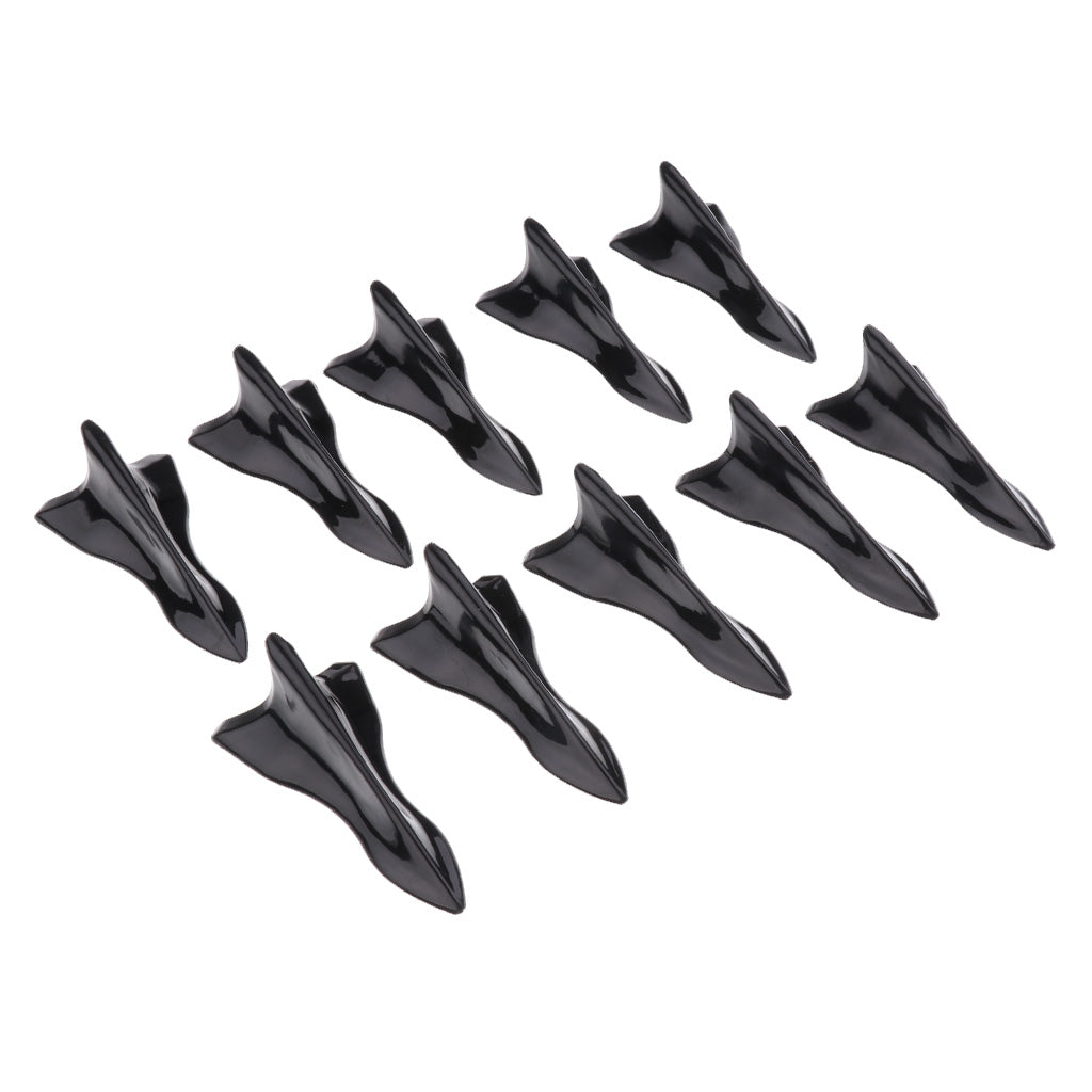 10 Pieces Car Roof Air Vortex Generator Shark Fin Decorative Black