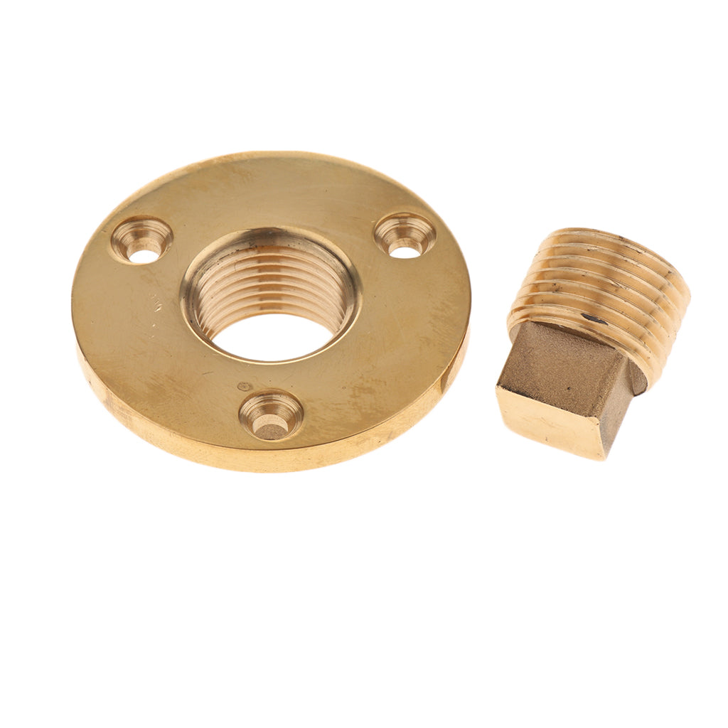 Boat Marine Garboard Drain Plug Machined Brass Fits 1"Diameter Hole 1/2''NPT