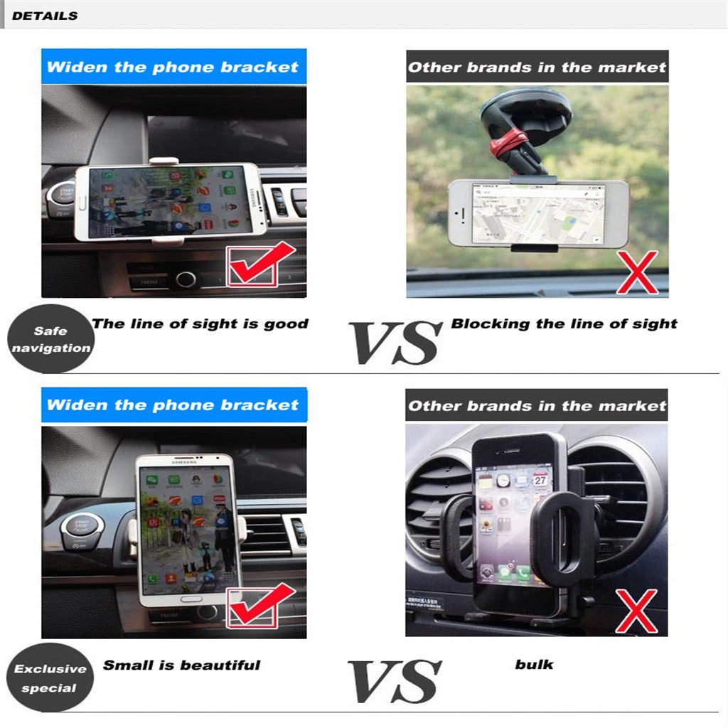 New Car Holder Mount Bracket For All Cell Phones iPhone Samsung GPS Gray