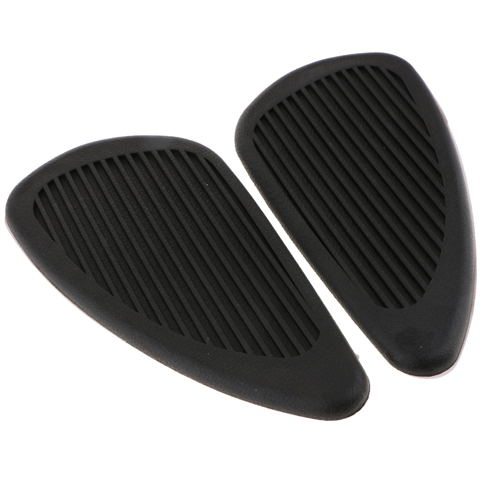 Motorcycle Gas Tank Pad Traction Side Fuel Knee Grips Decal Cafe Racer Black