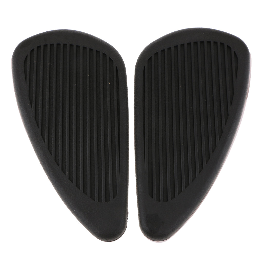 Motorcycle Gas Tank Pad Traction Side Fuel Knee Grips Decal Cafe Racer Black