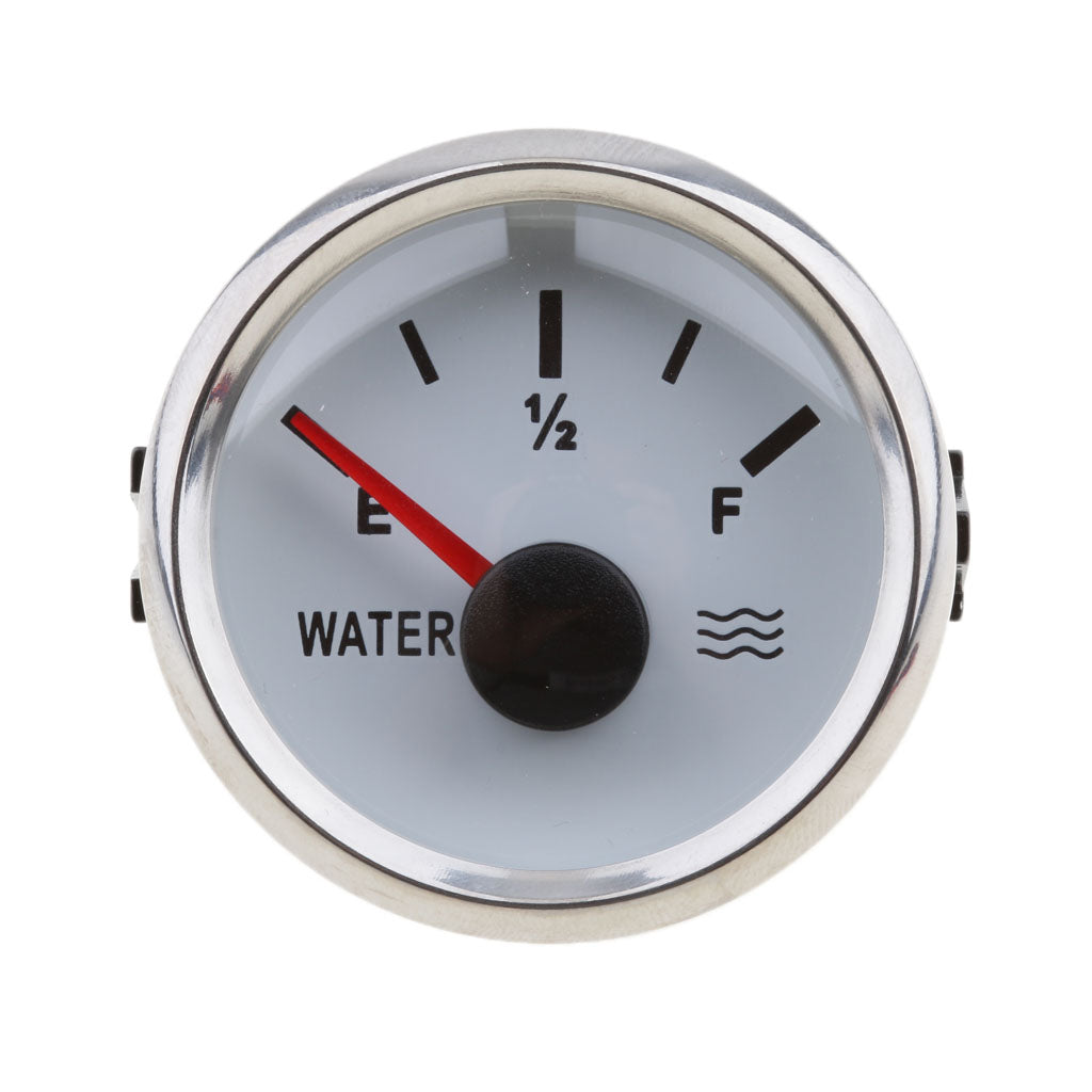 2" 52mm 100% Waterproof Protection Whit Water Level Gauge for Boat White