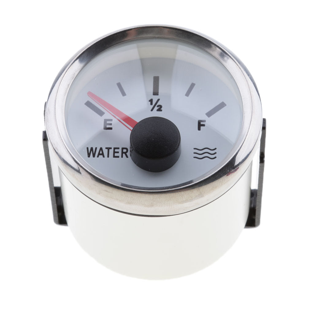 2" 52mm 100% Waterproof Protection Whit Water Level Gauge for Boat White