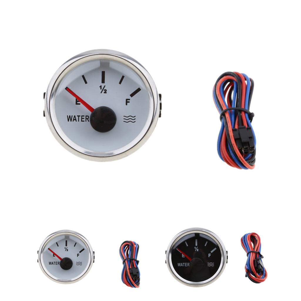 2" 52mm 100% Waterproof Protection Whit Water Level Gauge for Boat White