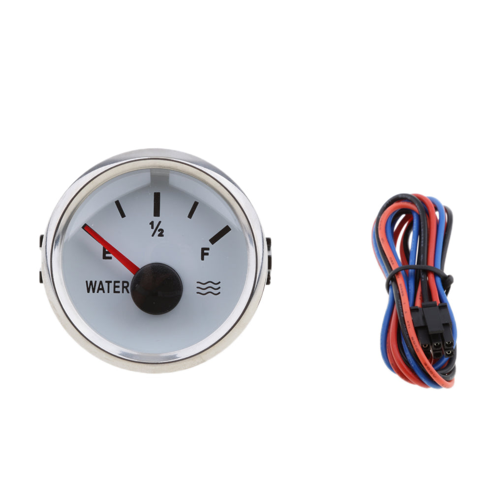 2" 52mm 100% Waterproof Protection Whit Water Level Gauge for Boat White