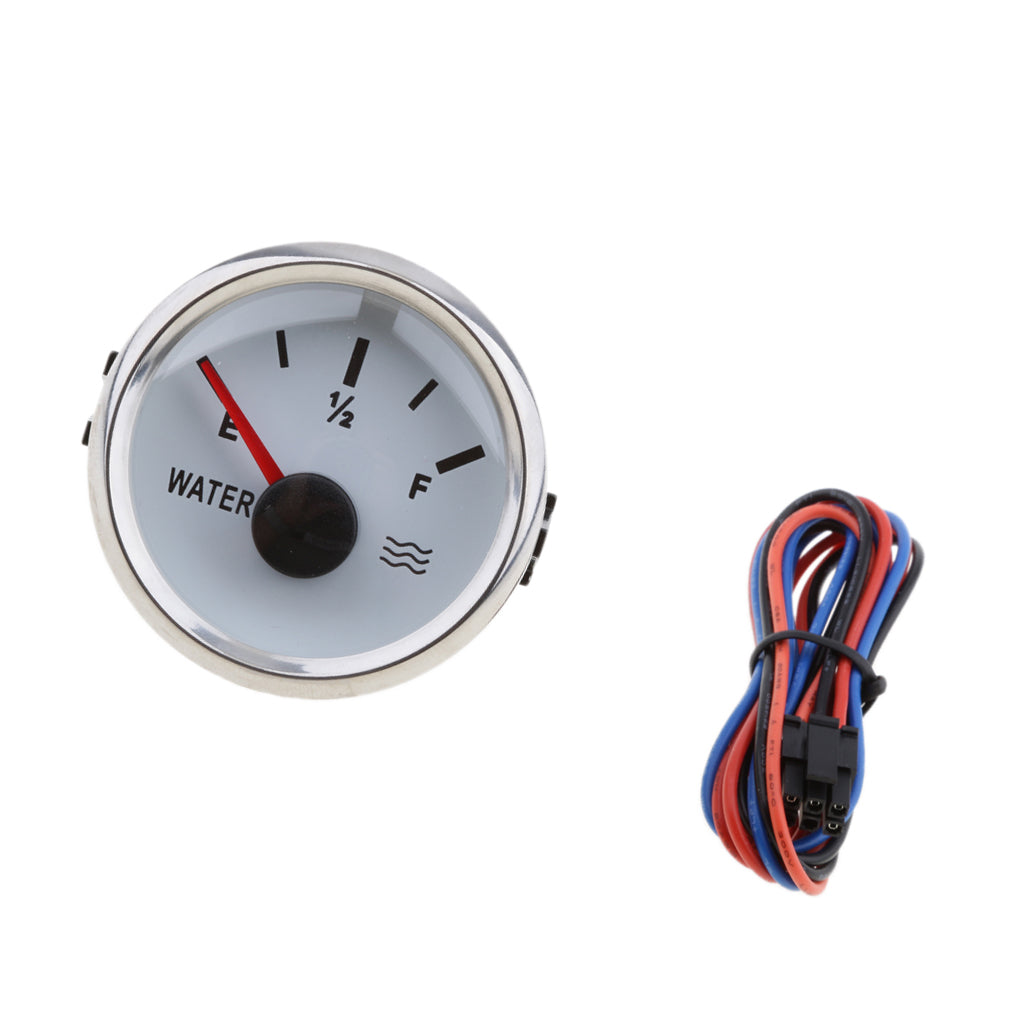 2" 52mm 100% Waterproof Protection Whit Water Level Gauge for Boat White