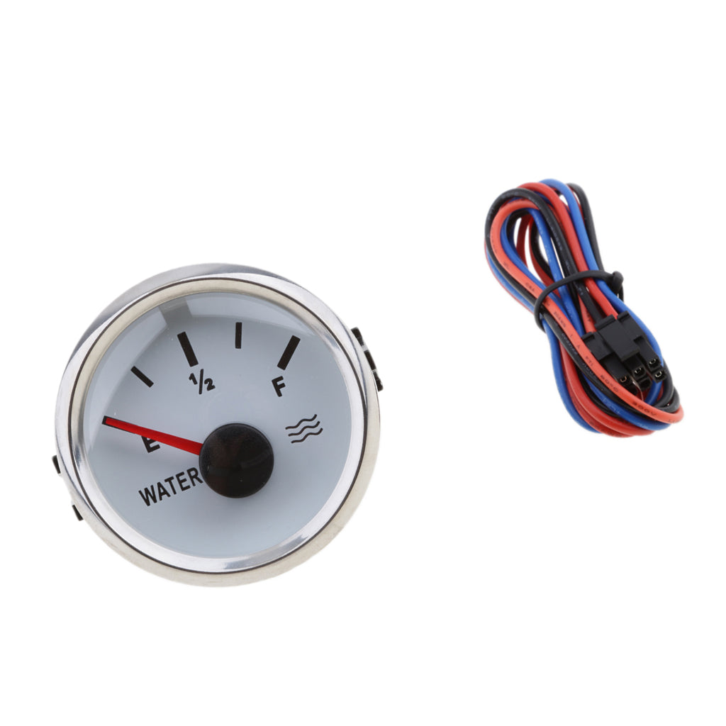 2" 52mm 100% Waterproof Protection Whit Water Level Gauge for Boat White