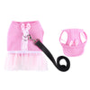 Dog Vest Harness w/ Hat Pet Costume Dress For Small Dog Puppy  Pink- M