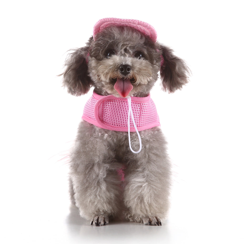 Dog Vest Harness w/ Hat Pet Costume Dress For Small Dog Puppy  Pink- M