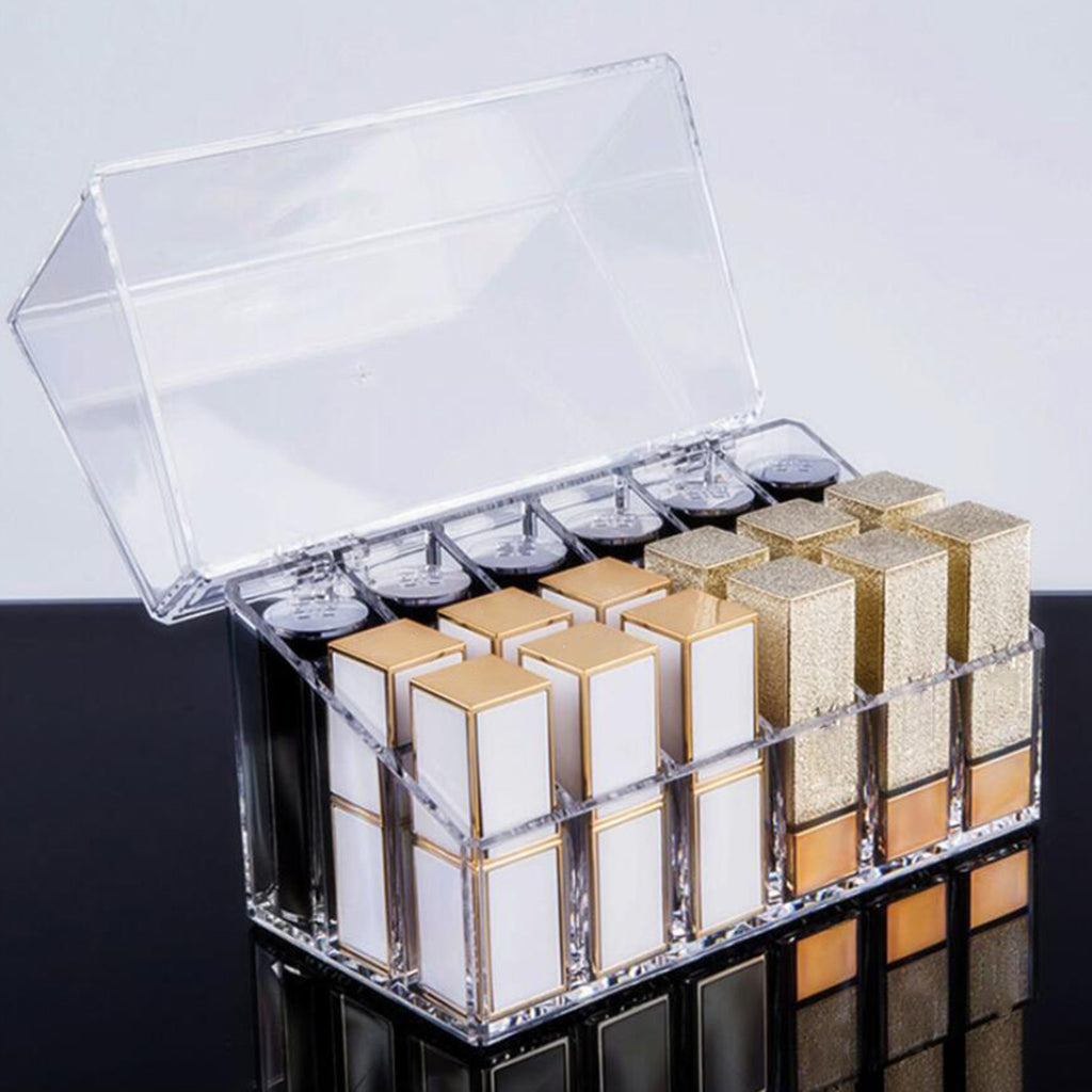 Lipstick Holder 18 Slots Spaces Clear Acrylic Lipstick Organizer Stand