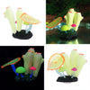 Glowing Aquarium Artificial Corals Fish Tank Decor Ornaments Yellow White