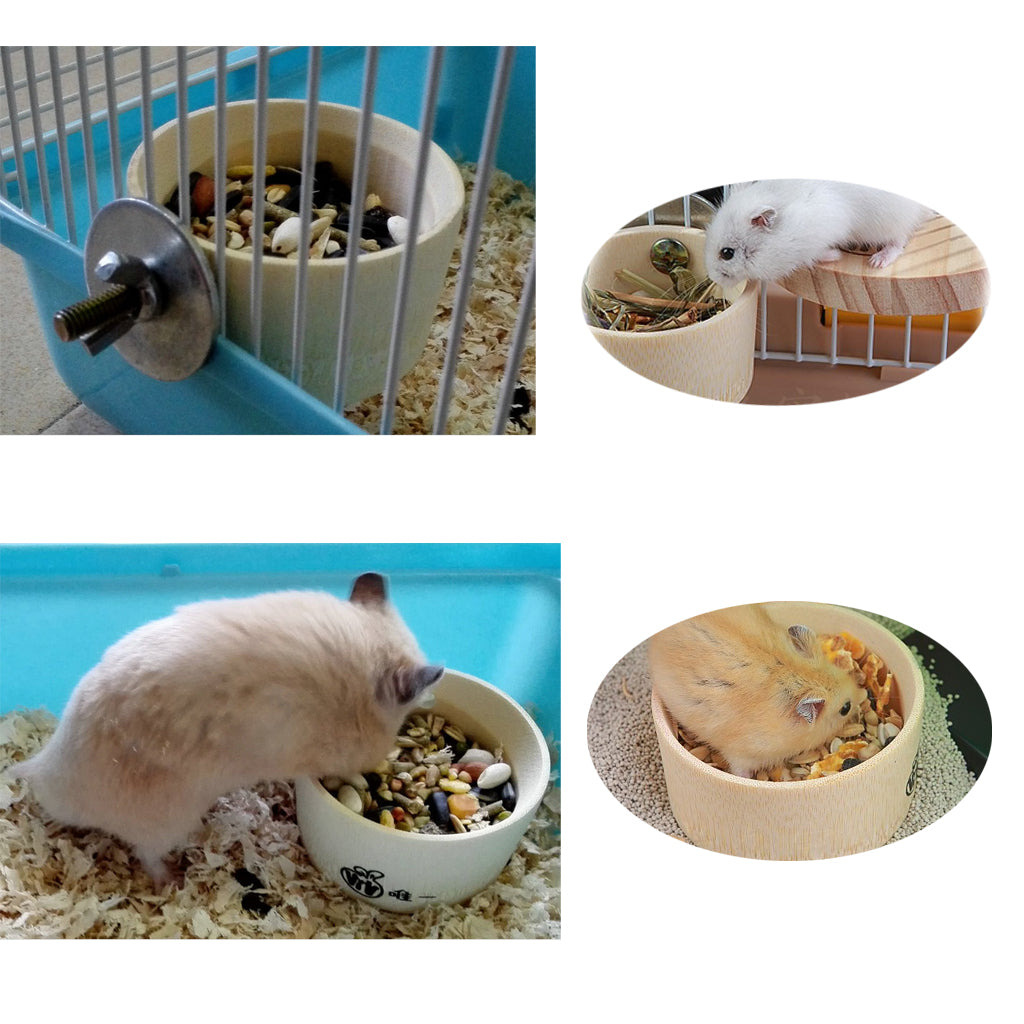 2 Pcs Small Animals Bamboo Water Feeder for Hamster Chinchillas Guinea Pig