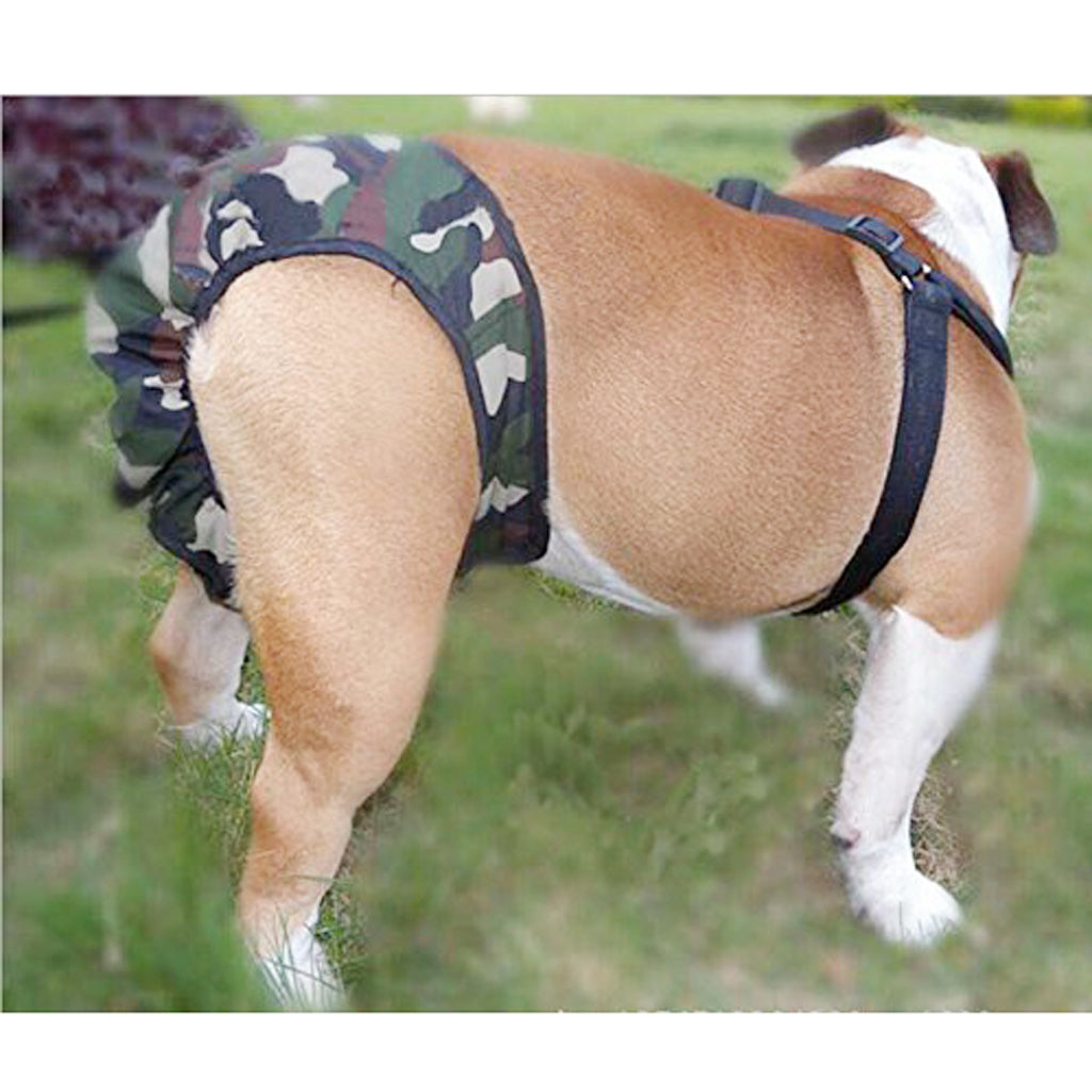 Pet Dog Safe Physical Pant Female Dog Sanitary Nappy Diaper Camouflage XL