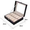 10 Grids Wooden Watch Display Case Box Jewelry Storage Organizer