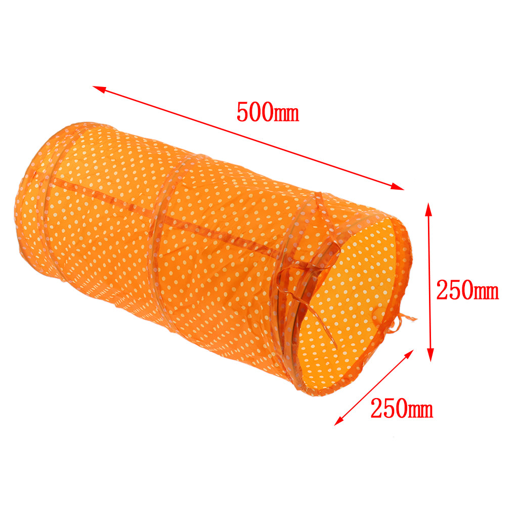 1 Pc Pet Cat Kitty Collapsible Tunnel Toy Cat Pop Up Tunnel Tent Toy Orange