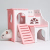 Pet Hamster House Bed Viewing Villa Pet Two Layers Climbing Toy with Ladder