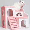 Pet Hamster House Bed Viewing Villa Pet Two Layers Climbing Toy with Ladder