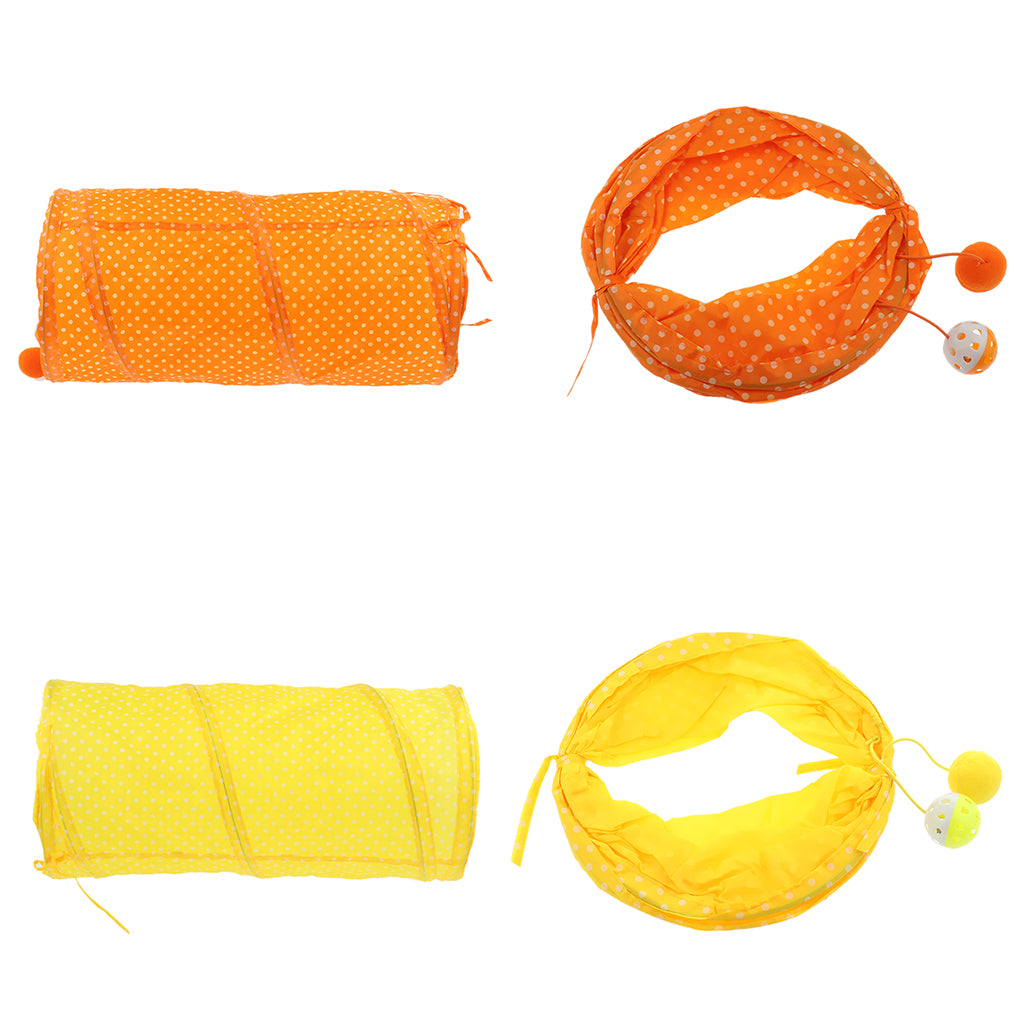 1 Pc Pet Cat Kitty Collapsible Tunnel Toy Cat Pop Up Tunnel Tent Toy Yellow