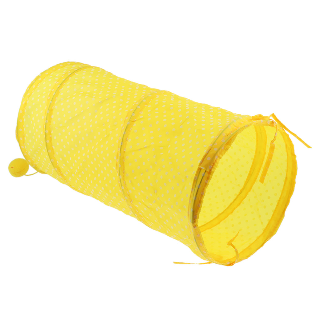 1 Pc Pet Cat Kitty Collapsible Tunnel Toy Cat Pop Up Tunnel Tent Toy Yellow