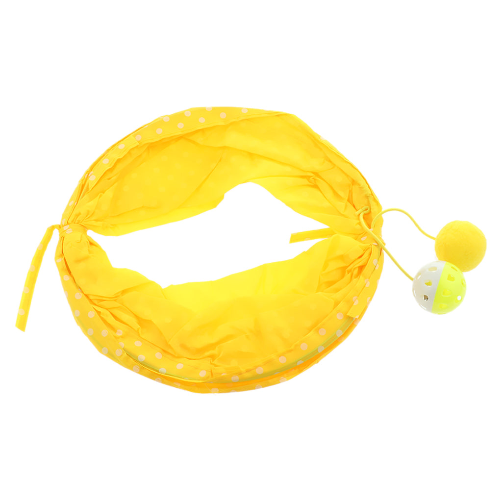 1 Pc Pet Cat Kitty Collapsible Tunnel Toy Cat Pop Up Tunnel Tent Toy Yellow