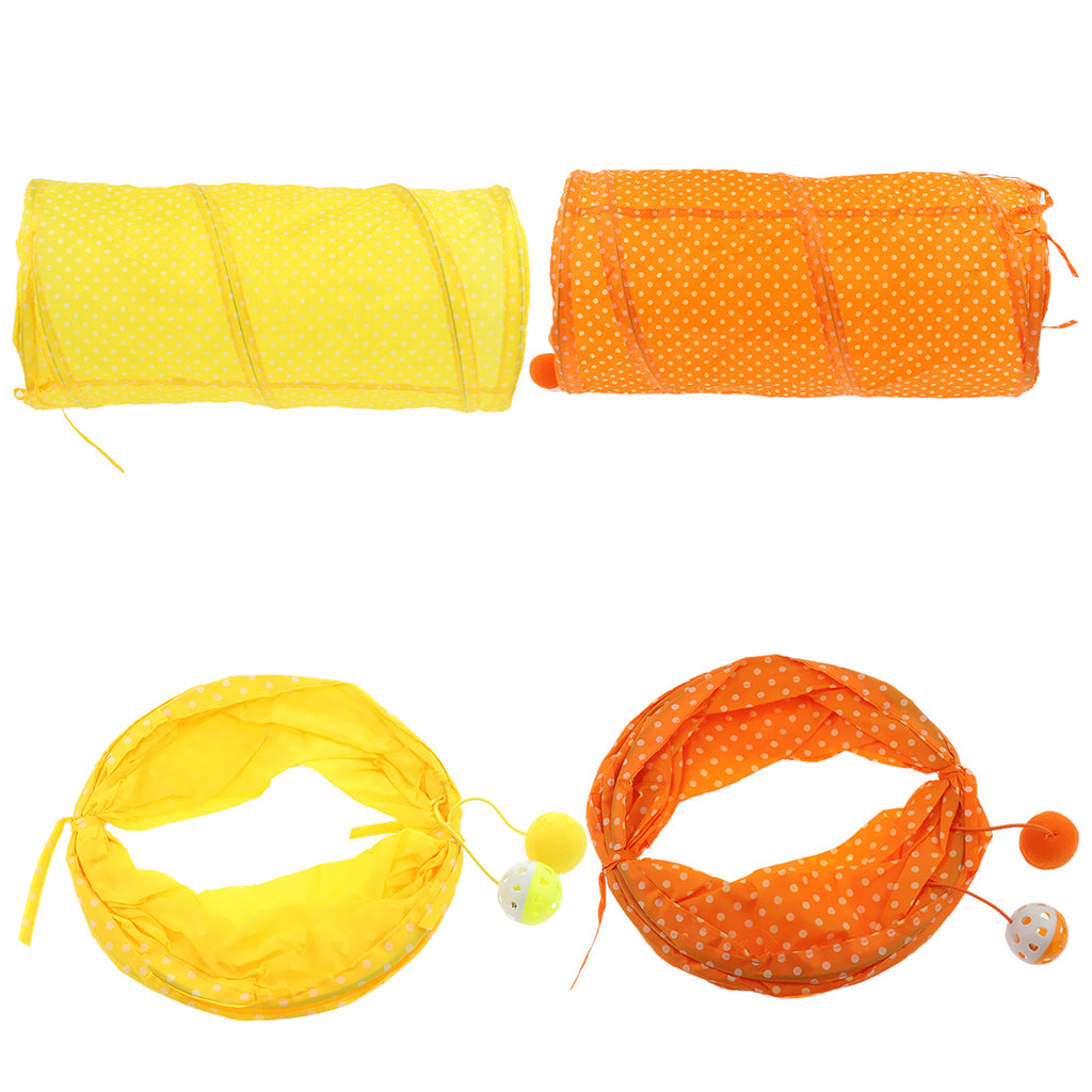 1 Pc Pet Cat Kitty Collapsible Tunnel Toy Cat Pop Up Tunnel Tent Toy Yellow