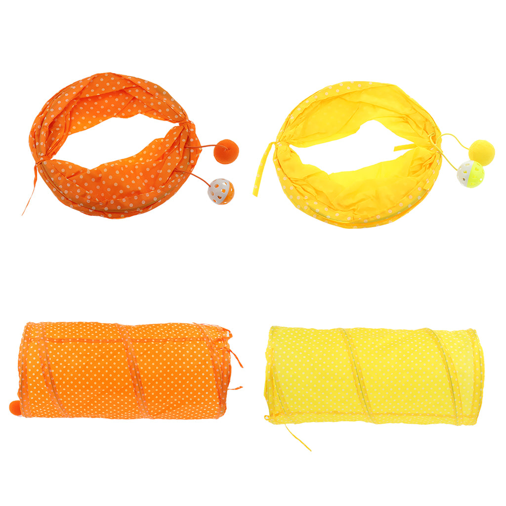 1 Pc Pet Cat Kitty Collapsible Tunnel Toy Cat Pop Up Tunnel Tent Toy Yellow